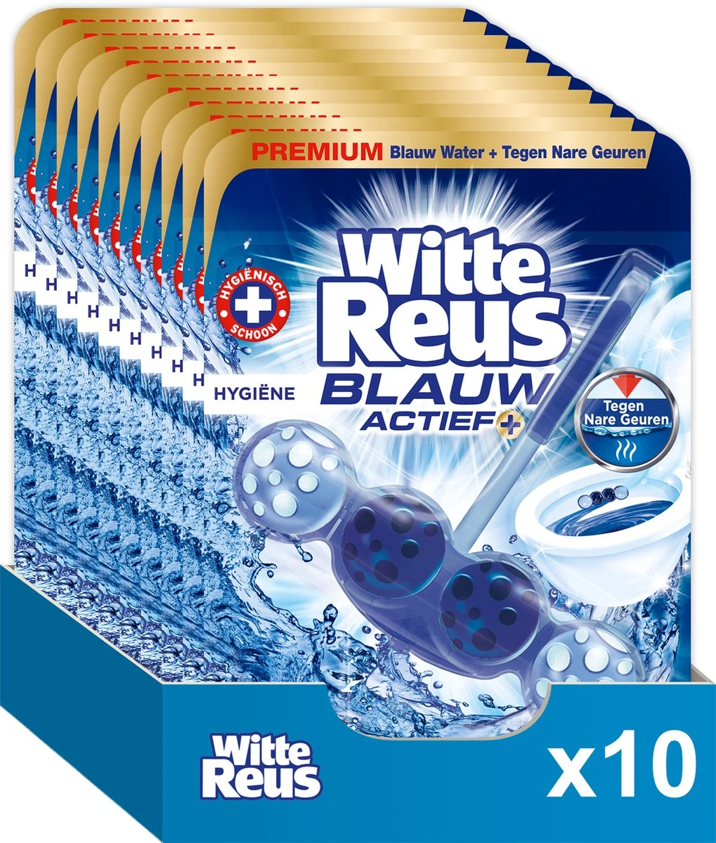 Witte Reus Blauw Actief Toiletblok - Hygiene - WC Blokjes Voordeelverpakking - 10 Stuks 3 Witte Reus Blauw Actief Toiletblok - Hygiene - WC Blokjes Voordeelverpakking - 10 Stuks
