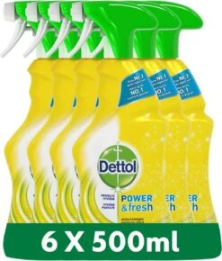 Dettol - Power & Fresh - Allesreinger Spray - Citrus - 6 X 500 Ml -Reinigingsproducten Winkel 1021x1200 1