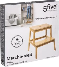 5Five - Bamboe Keukentrapje/opstapje Met 2 Treden 47 Cm - Keuken/badkamer Krukjes 7 5Five - Bamboe Keukentrapje/opstapje Met 2 Treden 47 Cm - Keuken/badkamer Krukjes -Reinigingsproducten Winkel 1043x1200