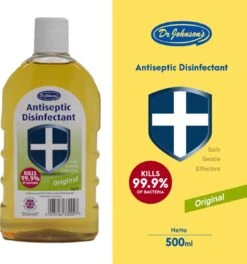 Dr Johnsons Ontsmettingsmiddel - 6 X 500ml Voordeelverpakking - Dettol Antiseptic Alternatief -Reinigingsproducten Winkel 1124x1200