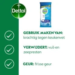 Dettol - Power & Fresh - Schoonmaakdoekjes - Oceaanfris - 4 X 80 Doekjes -Reinigingsproducten Winkel 1199x1200 1