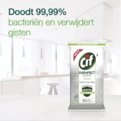 Cif Disinfect & Shine Wipes Doden 99,99% Van De Bacteriën Original Desinfecterende Schoonmaakdoekjes, Van 100% Biologisch Afbreekbaar Textiel 5 X 75 Doekjes -Reinigingsproducten Winkel 1200x1198 1