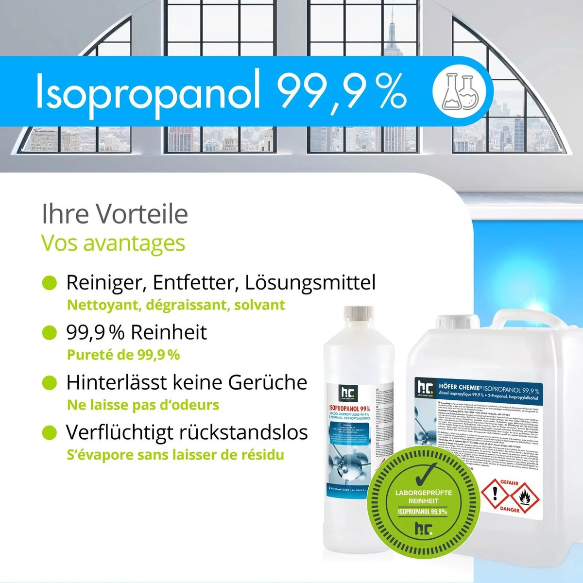 Isopropyl Alcohol - Isopropanol - IPA - Isopropyl - 99,9% Zuiver - 1000ml - Inclusief Trechter 4 Isopropyl Alcohol - Isopropanol - IPA - Isopropyl - 99,9% Zuiver - 1000ml - Inclusief Trechter - Afbeelding 2