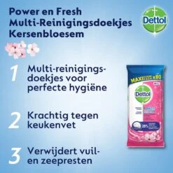 Dettol - Schoonmaakdoekjes - Power & Fresh - Kersenbloesem - 80 Stuks X8 -Reinigingsproducten Winkel 1200x1200 187