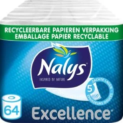Nalys Excellence Maxi-Vellen Toiletpapier - 5 Lagen - 64 Rollen - Papieren Verpakking -Reinigingsproducten Winkel 1200x1200 485