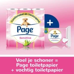 Page Vochtig Toiletpapier - 6 X 74 Stuks - Sensitive Maxi Vochtig Wc Papier - Voordeelverpakking -Reinigingsproducten Winkel 1200x1200 491
