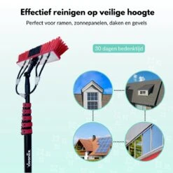 Cleanlix Telescoopsteel Met Borstel - Met Waterdoorvoer - Telescopische Wasborstel - Ramenwassen - Uitschuifbaar Tot 9 Meter -Reinigingsproducten Winkel 1200x1200 585