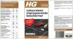 HG Natuursteen Impregnerende Beschermer (HG Product 32) - 1L - Tegen Het Intrekken Van Vuil - Ook Voor Granito En Marmer Composiet -Reinigingsproducten Winkel 1200x640