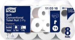 Tork Traditioneel Toiletpapier 3-laags Wit 250 Vel T4 Premium -Reinigingsproducten Winkel 1200x650