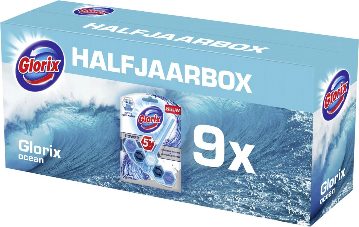 Glorix Power 5 Toiletblokken - Ocean - 9 Stuks - Halfjaarbox - Voordeelverpakking 9 Glorix Power 5 Toiletblokken - Ocean - 9 Stuks - Halfjaarbox - Voordeelverpakking - Afbeelding 7