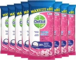 Dettol - Schoonmaakdoekjes - Power & Fresh - Kersenbloesem - 80 Stuks X8 -Reinigingsproducten Winkel 1200x942