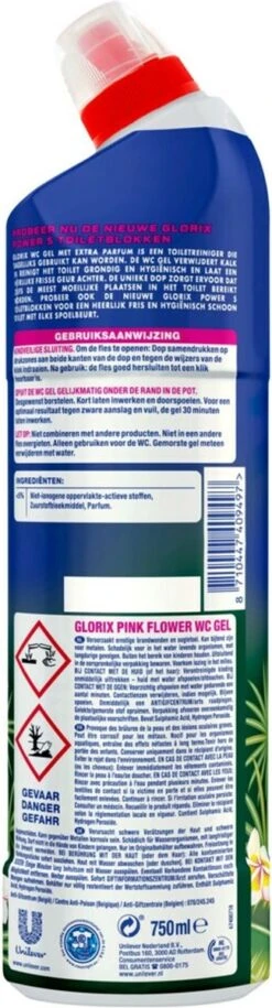 Glorix WC Powergel Toiletreiniger Pink Flower - 6 X 750 Ml - Voordeelverpakking -Reinigingsproducten Winkel 324x1200
