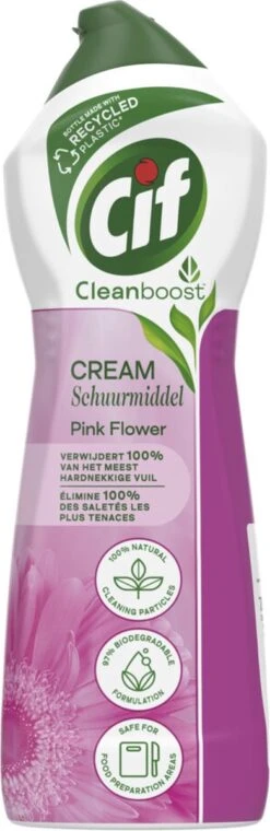 Cif CleanBoost Cream Pink Schuurmiddel - 8 X 750 Ml - Voordeelverpakking -Reinigingsproducten Winkel 390x1200 1