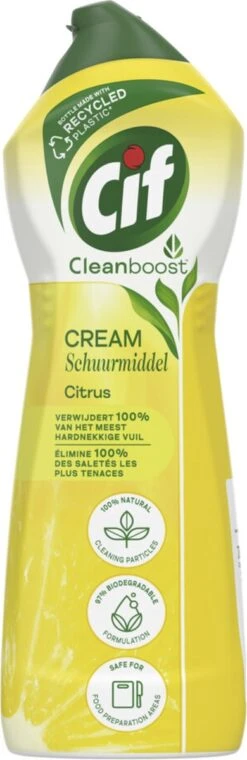 Cif CleanBoost Cream Citroen Schuurmiddel - 8 X 750 Ml - Voordeelverpakking -Reinigingsproducten Winkel 390x1200