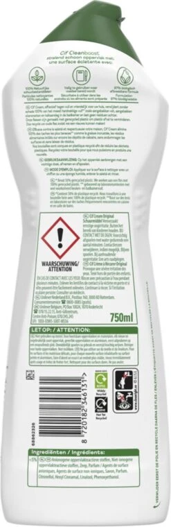 Cif CleanBoost Cream Original Schuurmiddel - 8 X 750 Ml - Voordeelverpakking -Reinigingsproducten Winkel 390x1200 4