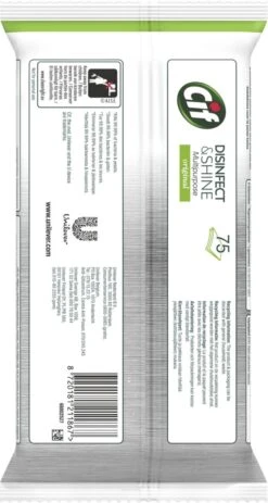 Cif Disinfect & Shine Wipes Doden 99,99% Van De Bacteriën Original Desinfecterende Schoonmaakdoekjes, Van 100% Biologisch Afbreekbaar Textiel 5 X 75 Doekjes -Reinigingsproducten Winkel 640x1200