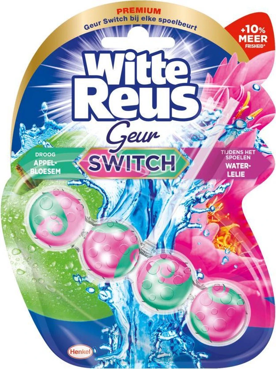 Witte Reus Toiletblok Geur Switch - Appel Waterlelie - WC Blokjes Voordeelverpakking - 10 Stuks 5 Witte Reus Toiletblok Geur Switch - Appel Waterlelie - WC Blokjes Voordeelverpakking - 10 Stuks - Afbeelding 3