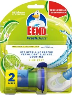 WC Eend Houder Fresh Discs Lime Zest + 3 X 6 Discs Navulling -Reinigingsproducten Winkel 913x1200 1