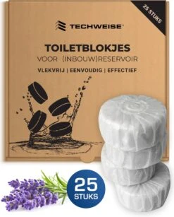Witte Toiletblokjes Voor Inbouwreservoir Voor O.a Geberit En Grohe - 25 Stuks - Met Lavendel - Vlekvrij - Stortbakblokjes